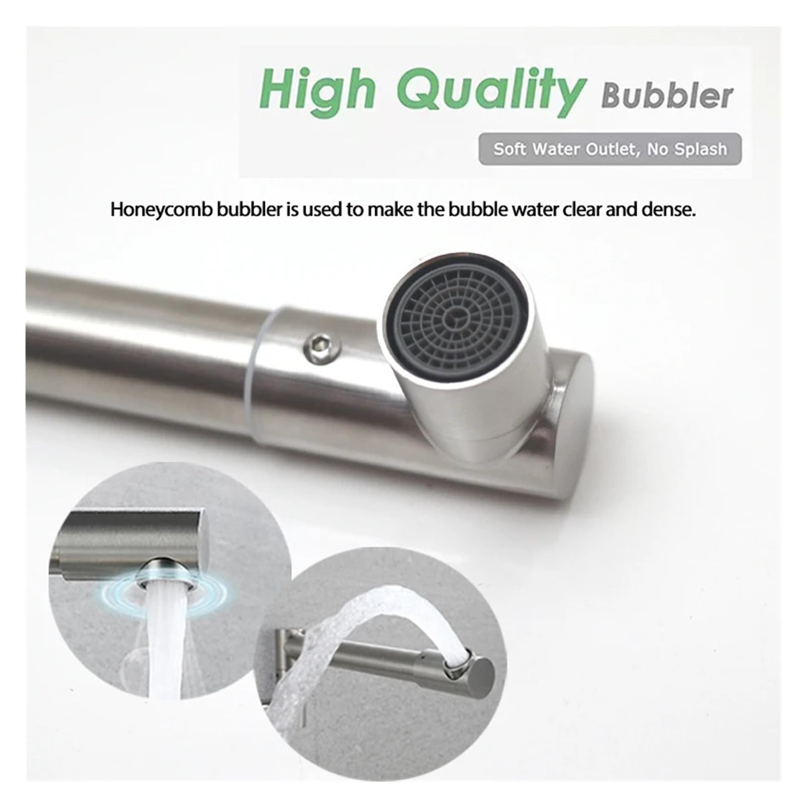 Grifos Monomando para Fregadero de Pared abatibles Grifo Giratorio Acero Inoxidable 304 Agua fría Empotrado Cocina Ideal la mayoría Las situaciones (Plateado)
