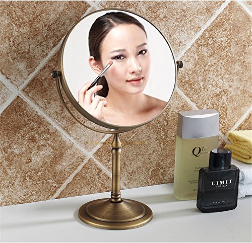 Weare Home Living room bathroom standing retro vintage rustic carved beautiful round mirror made of bronze brass copper