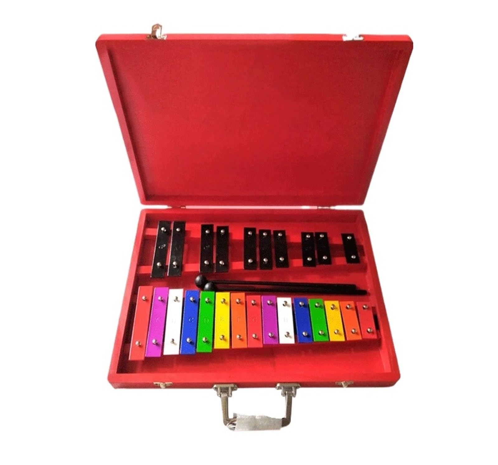 xilofono ​Legno Carillon per Strumenti Musicali con Piastra in Alluminio A 25 Toni, Scatola in Plastica, Colore per Pianoforte in Ferro, Carillon per Strumenti Musicali per La Prima Educazione