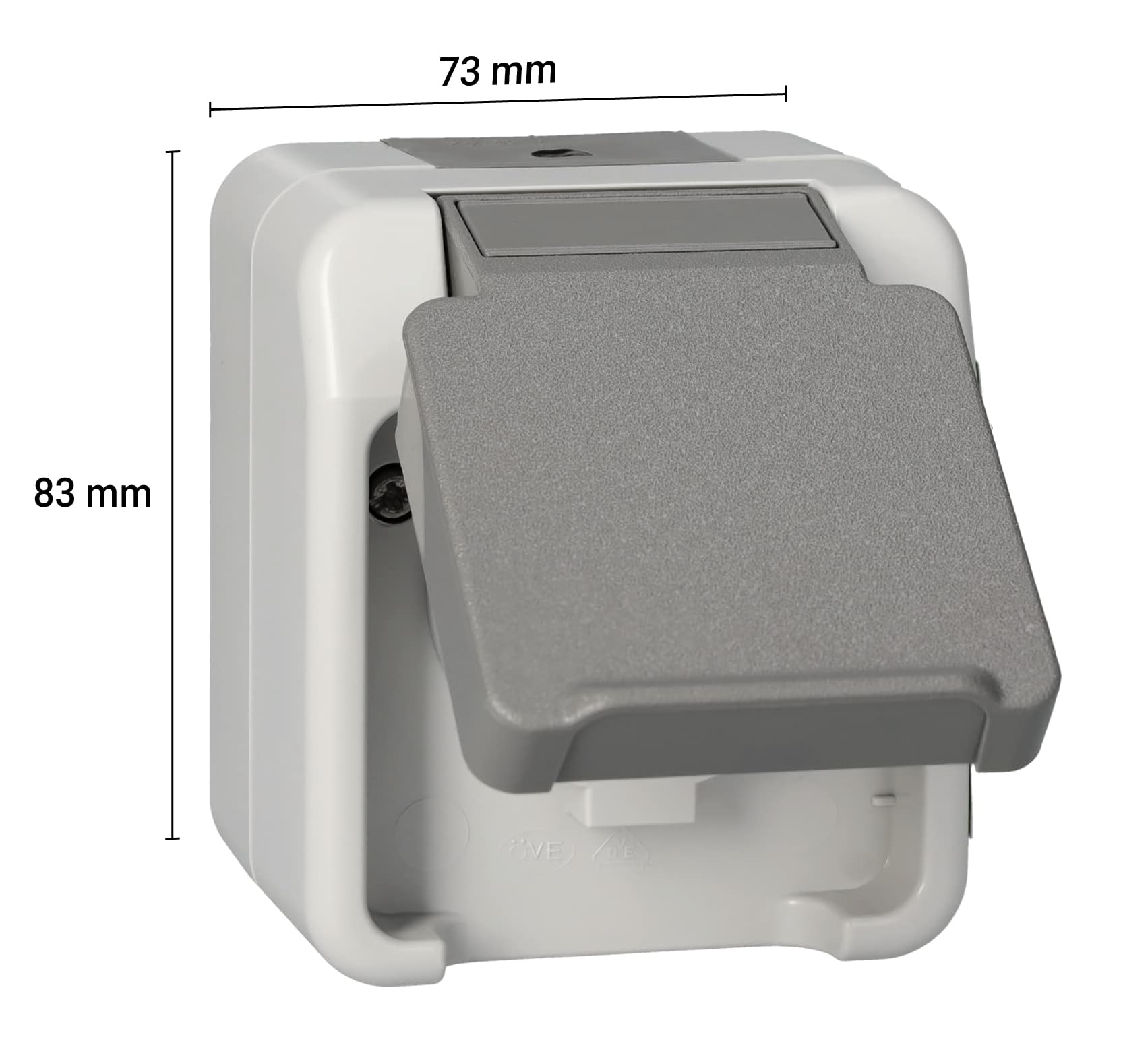 Schneider Electric Merten Schuko-Steckdose mit Klappdeckel, Aufputz, IP 44, Aquastar, lichtgrau, thermoplastisch, Artikelnummer MEG2301-8029, 1 Stück