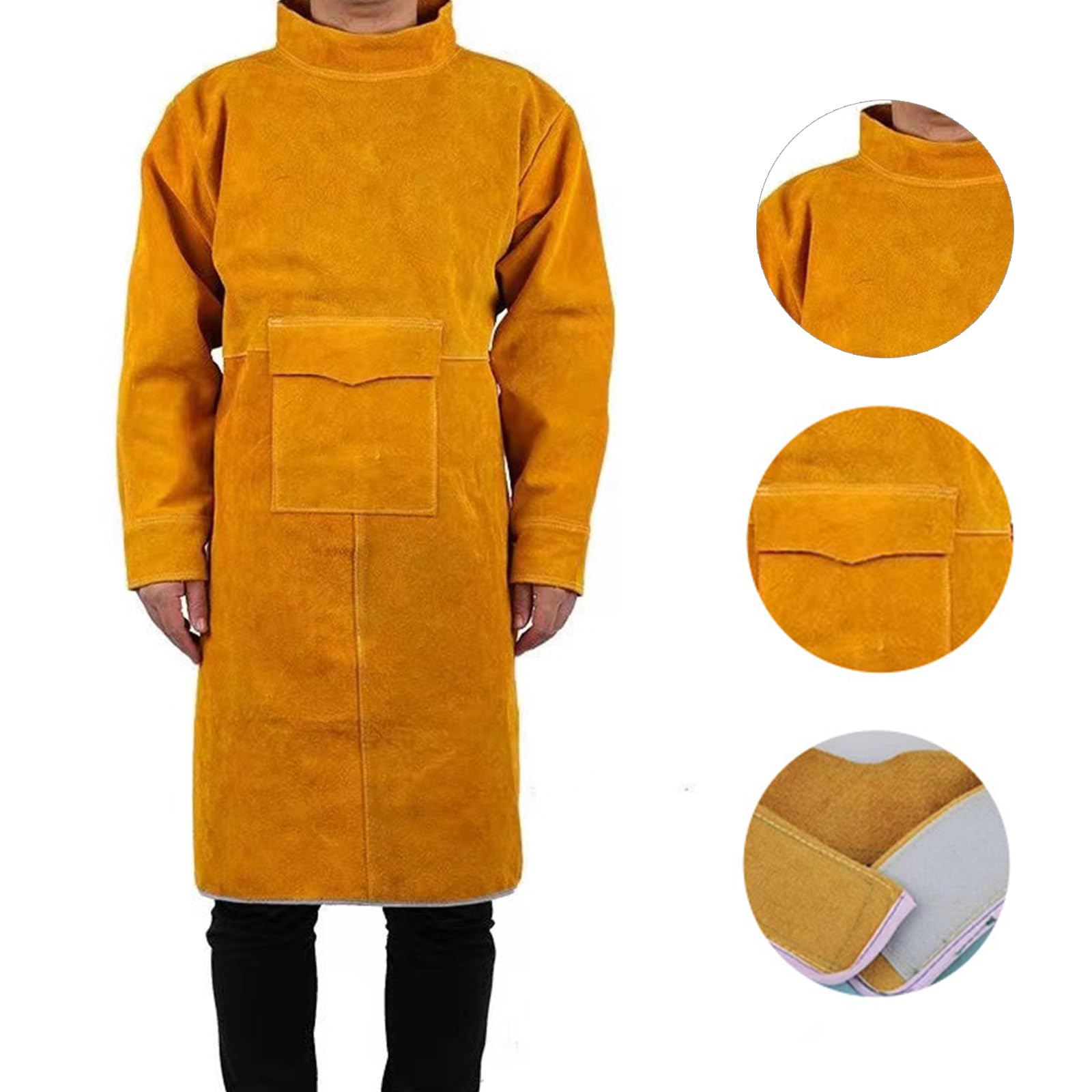 Duty Tablier de soudeur en cuir, ignifuge, résistant aux éclaboussures, vêtements de protection isolés thermiquement pour homme et femme. Utilisez un tablier en cuir