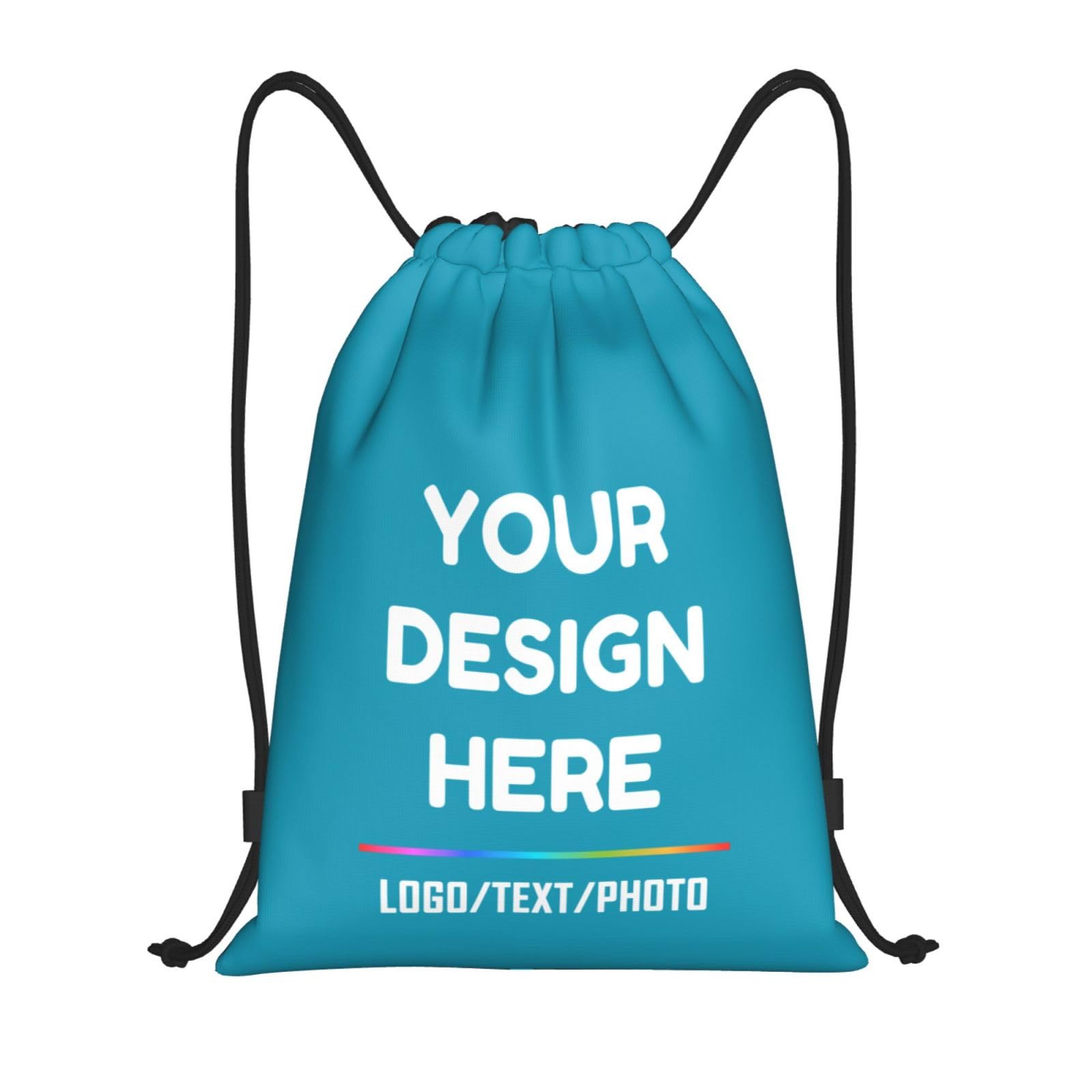 Tingwei Personalised Drawstring Bag Custom Backpack Text, Sport Bag for Men and Women, Waterproof Drawstring Bag, Swimming Bag, perfect for Training, Outdoor Fitness