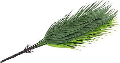 Feuilles de palmier tropicales artificielles avec 9 têtes pour décoration d'intérieur, salon, chambre à coucher, étagère d'angle (vert clair)