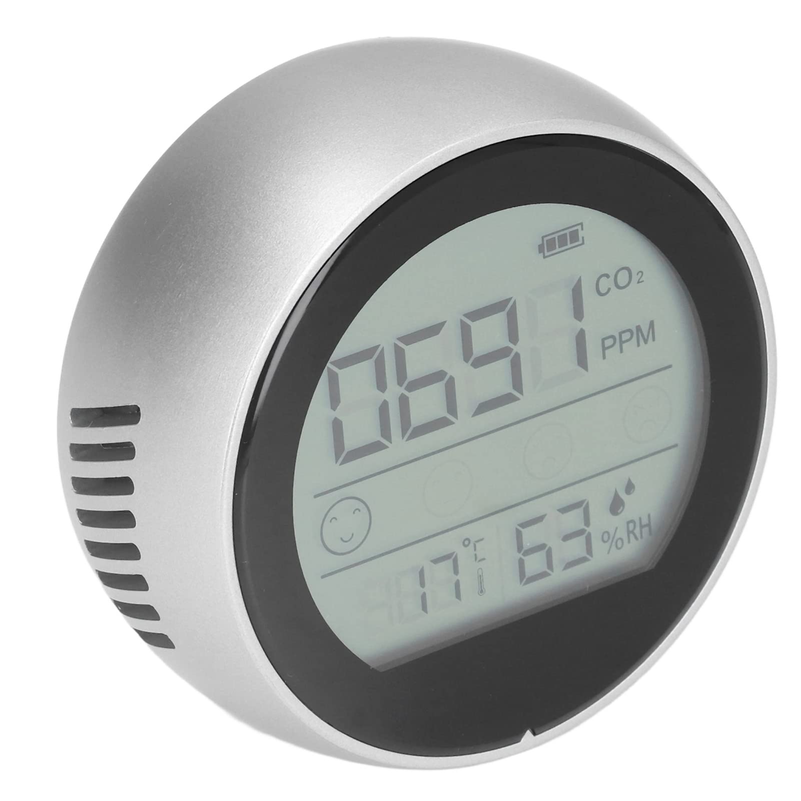 SIXRUN Détecteur de qualité D'air CO2, Capteur NDIR 400-5000 PPM (SILVER)