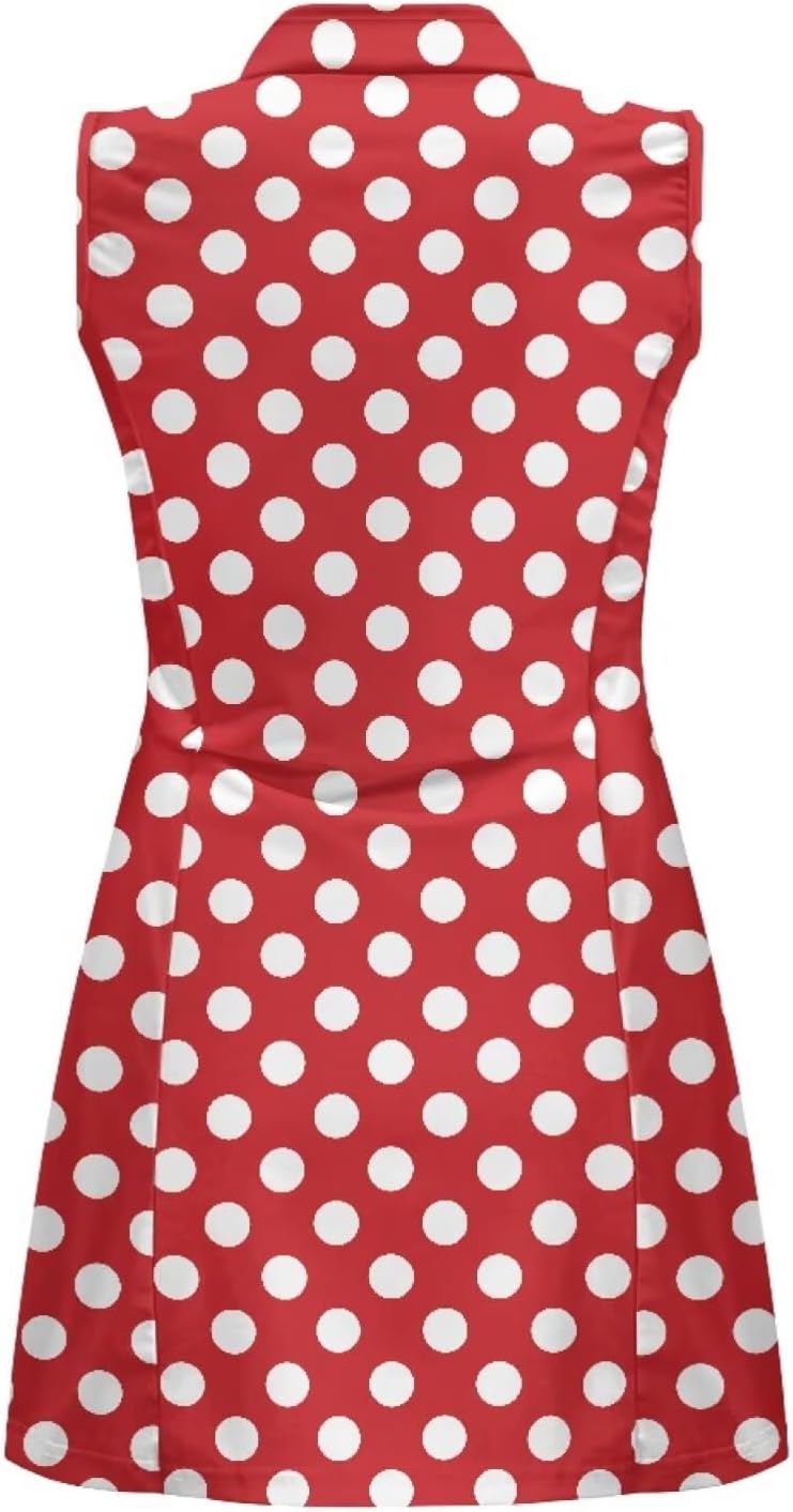 GULANGYU Athletic Dress for Women Sleeveless Tennis Dress Half Zip V Neck Golf Outfits for Active Exercise Workout Sports