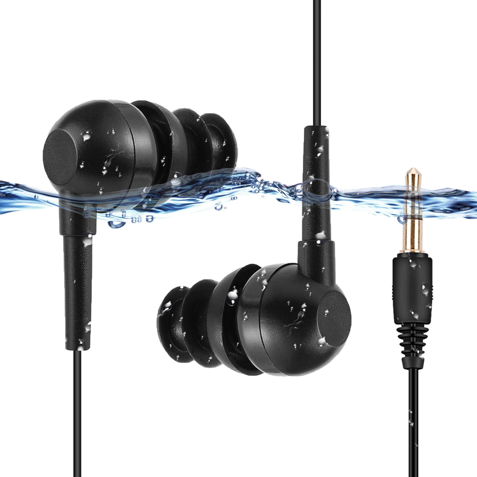 AGPTEK Waterproof Earphones for Swimming, IPX8 Waterproof Earphones Earbuds