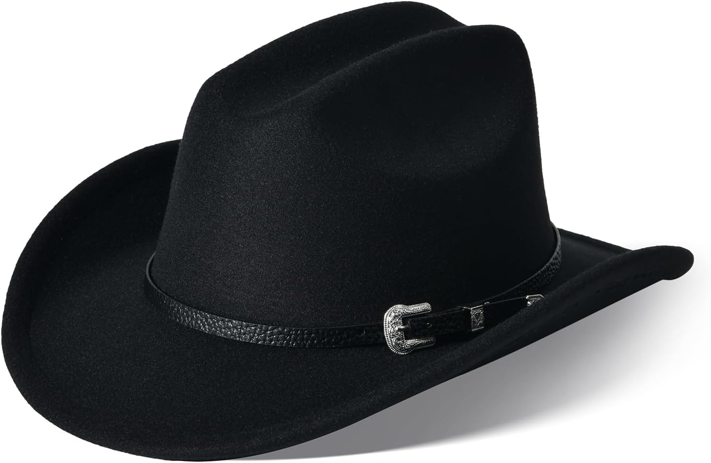 Willheoy Kids Cowboy Hat for Girls Boys Western Cowgirl Hat with Buckle Belt Unisex Wide Brim Fedora Hat Dress Up Costume