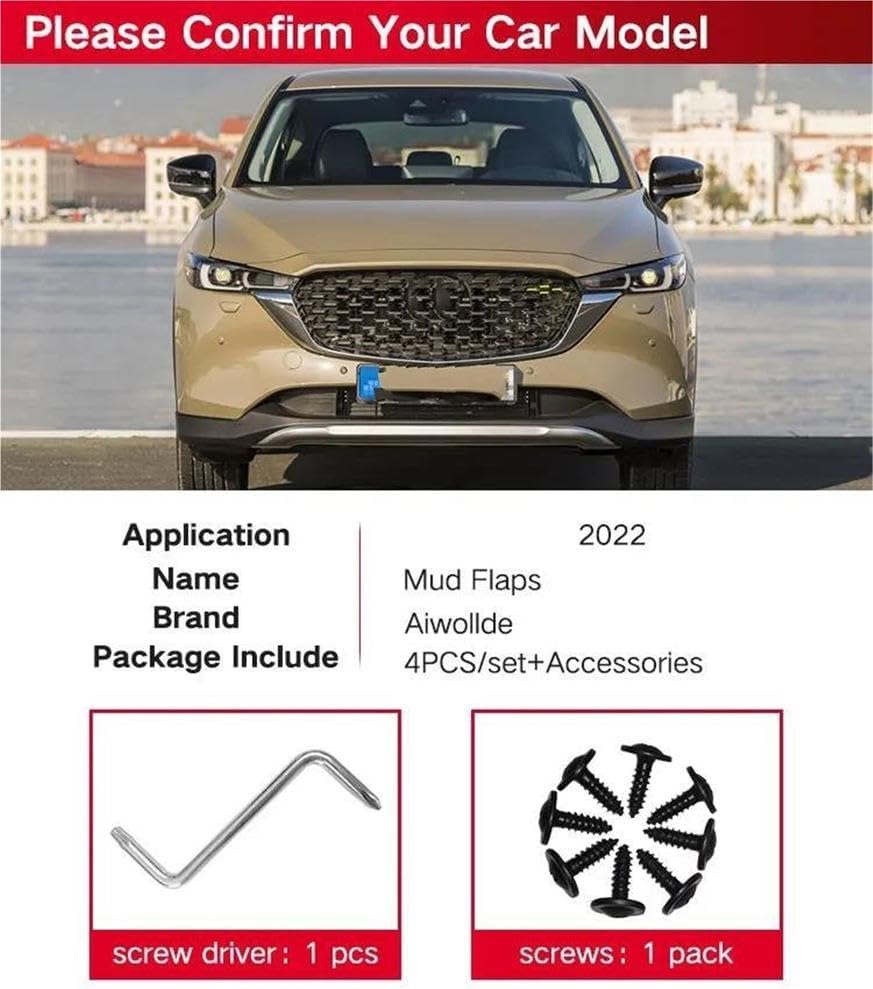 Auto Parts Mud Flaps for Mazda CX-5 2022-2024 Splash Guards Fender MudFlaps Front Rear Mudguards Car Accessories