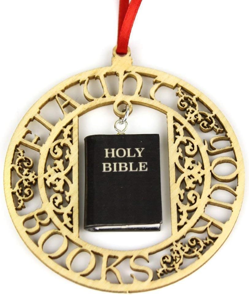 Holy Bible Clay Mini Book Framed Ornament Home Wall Decoration Trim Favor Display Trinket Adornment