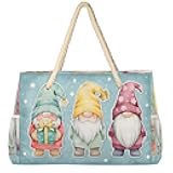 Pardick Beach Bag Large Sandproof Durable Travel Tote Bags Top Zipper Closure Pool Bag,J-7