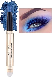 Blue Eyeshadow Stick Makeup, Cream Shimmer Smooth Glitter Palette Dark Light Bright Navy Single Eye shadow Pencil, Hypoallergenic Waterproof Long Lasting Eye shadow Highlighter Stick