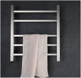 Silver,Hard Wired,Constant Temperature s for Bathroom,Heated Towel Rack Stainless Steel,Wall Mounted Heated Drying Rack 5 Bars
