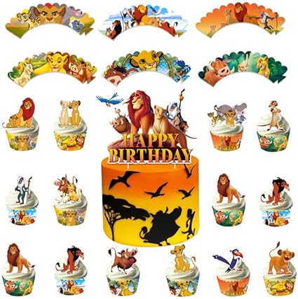 Amazon.com: 49PCS The Lion King Cake Decorations with 1pcs Cake Topper ...