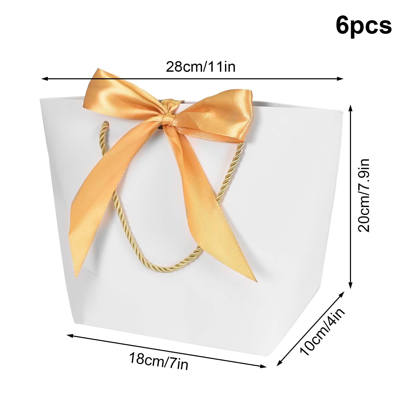 BOXPACKING | Sacchetti Carta con Manici | 25 Borse Bianche | Buste Regalo Medie (32x24x11 cm) | Shopping Bag | Buste Bianche con Manici | Busta Regalo | Borse Carta con Manico