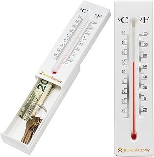 Thermometer Decorative Hide a Key Diversion Hidden Compartment- Secret Storage - Key Hider Outdoor - Container for Coins, Money