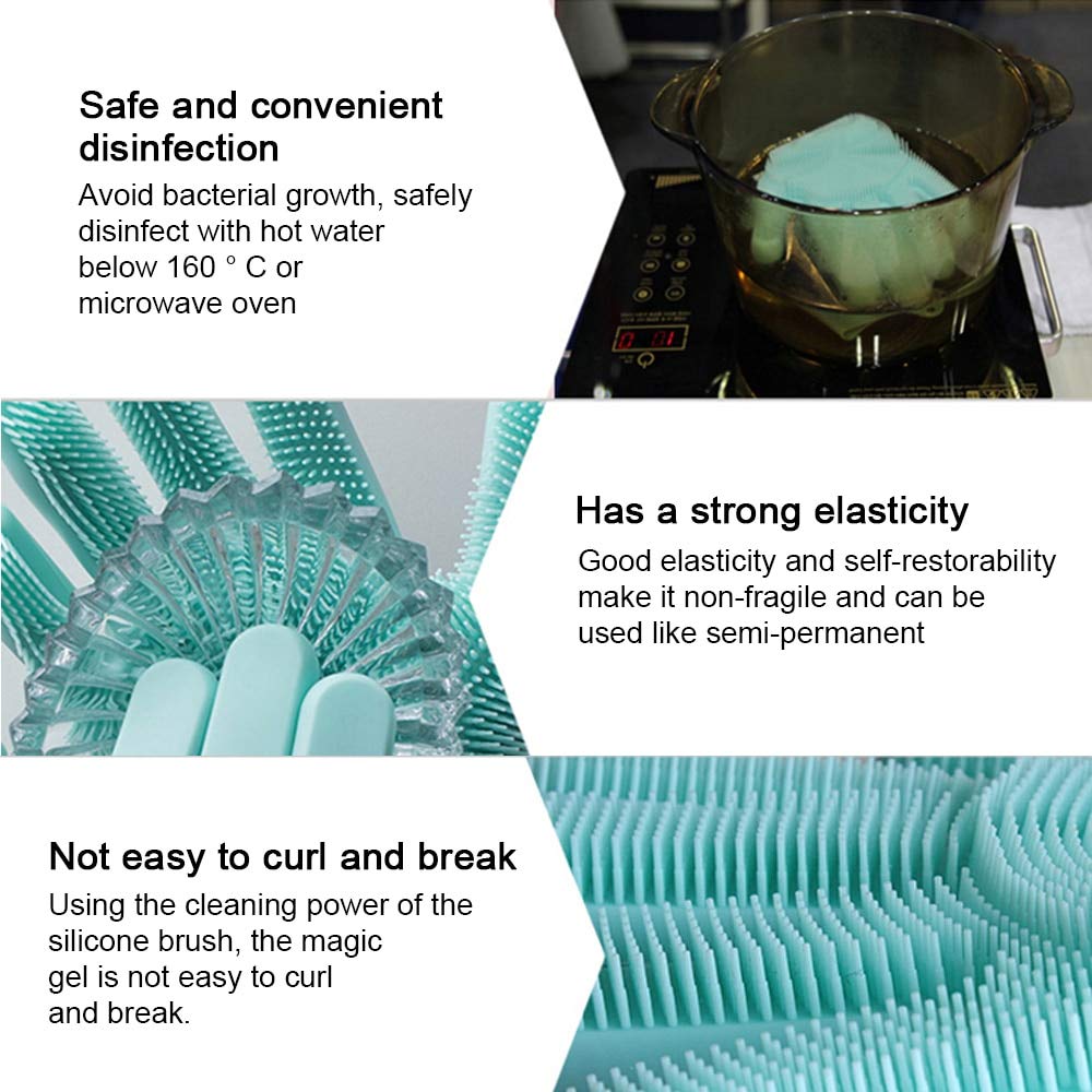 GadgetBite Hand Gloves for Kitchen Cleaning dish Washing Gloves Silicone Dishwashing Hands Vessel dishwasher wash utensil For Women Men House essentials for Bathroom Cleaning Pet Hair Care - Multi 3