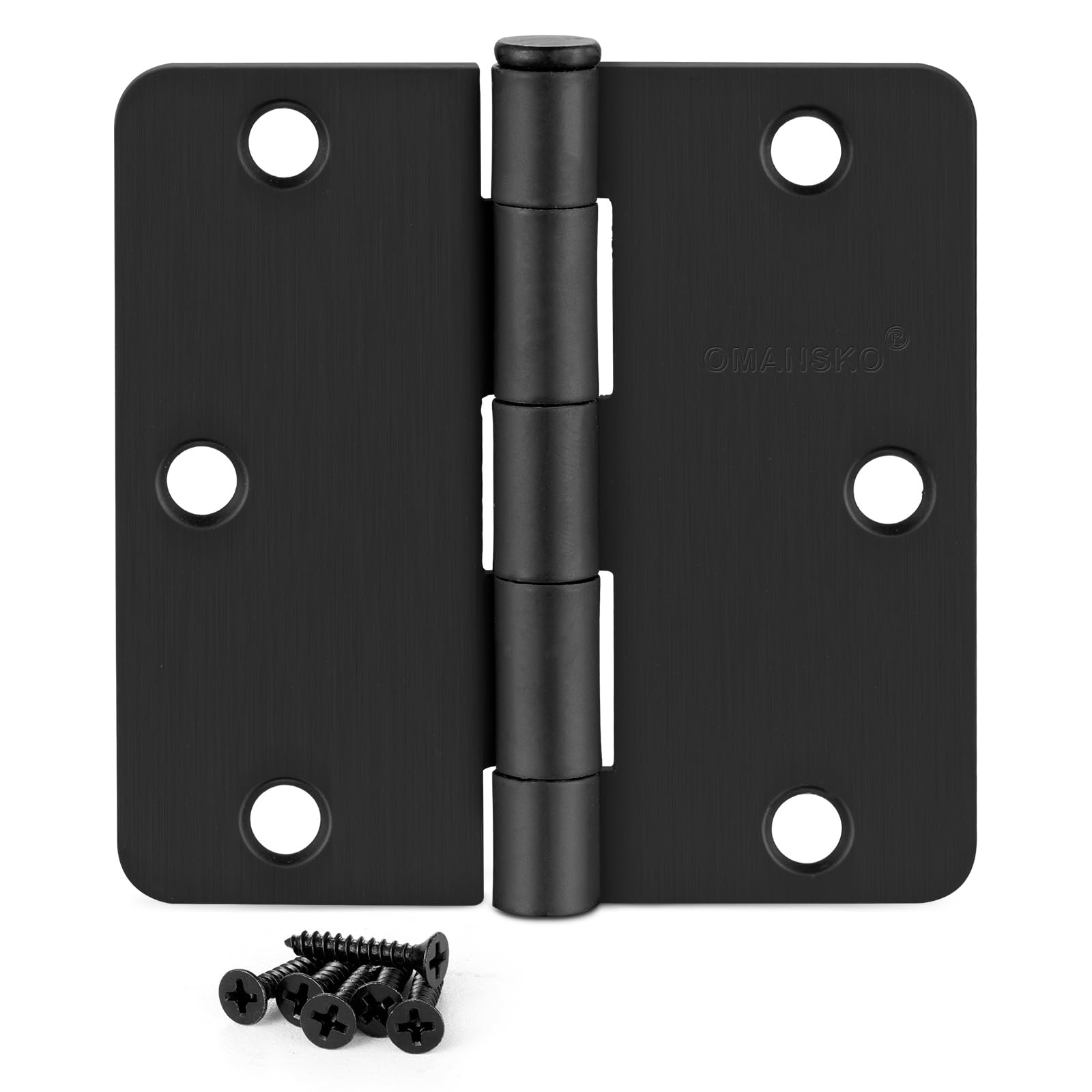 Photo 1 of 30 Pack 3.5" x 3.5" Black Door Hinges, Matte Black Door Hinges 3 1/2 Interior Hinges 1/4" Radius Standard Residential Bedroom Door