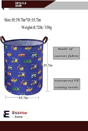 Miniatura 4 de Essme Cesta de lavandería para niños, cesta de almacenamiento plegable de lona para niños, decoración de habitación de niños, cesta de guardería,