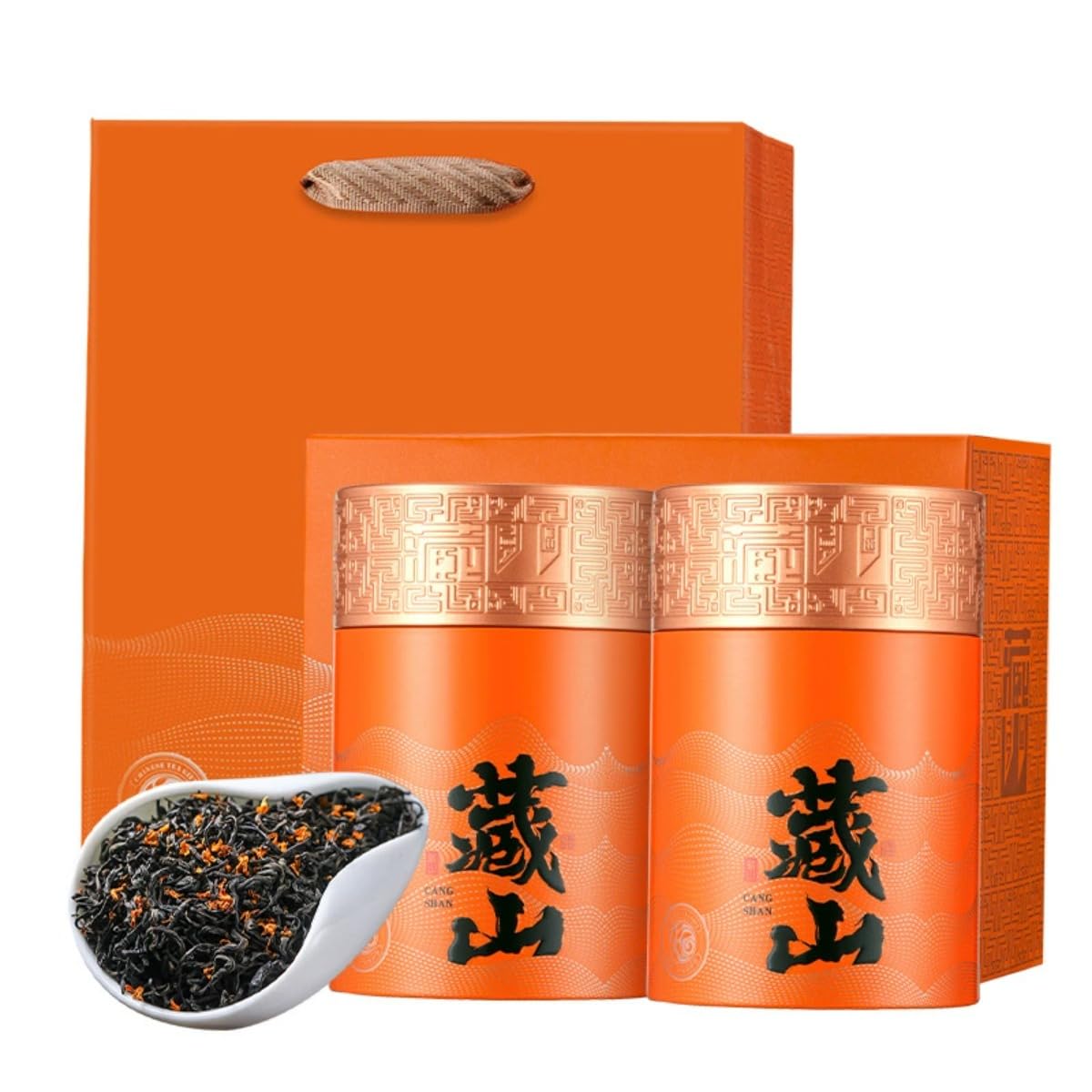 Set Regalo Premium 150g * 2/10,58oz | Tè Keemun All'osmanthus, Tè in Foglie Sciolte | Aroma Di Osmanthus | Ottimo Regalo Per Gli Amanti Del Tè (B-300g / 10,58oz)