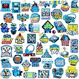 Glitinsel 48 Pcs Game Iron on Patches Game Embroidered Applique Repair Iron on Patches for Clothes Hats Jeans Skirts Backpacks Boys Gamer Fans
