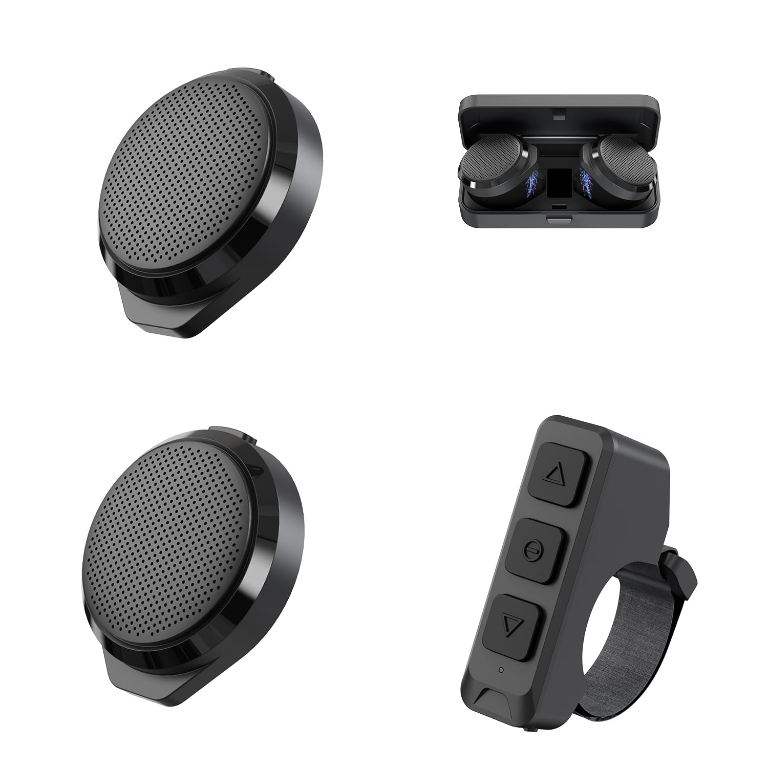 Interfono Moto Bluetooth Casco Telecomando Wireless Senza Rumore Vento Lunga Durata Batteria Motociclismo Sci Ciclismo