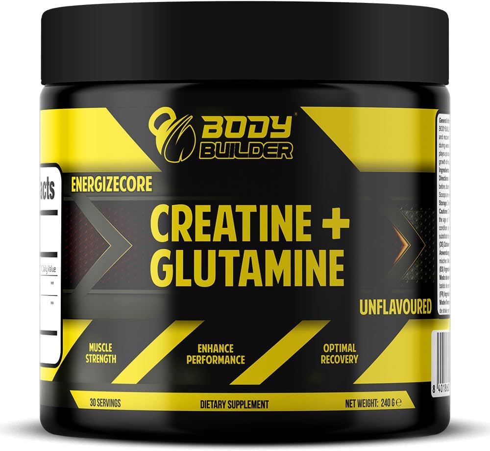 Energize core (5g Creatine Monohydrate + 3g Glutamine), Muscle Strength, Optimal Recovery, Enhance Performance - (Unflavored, 30 Servings)