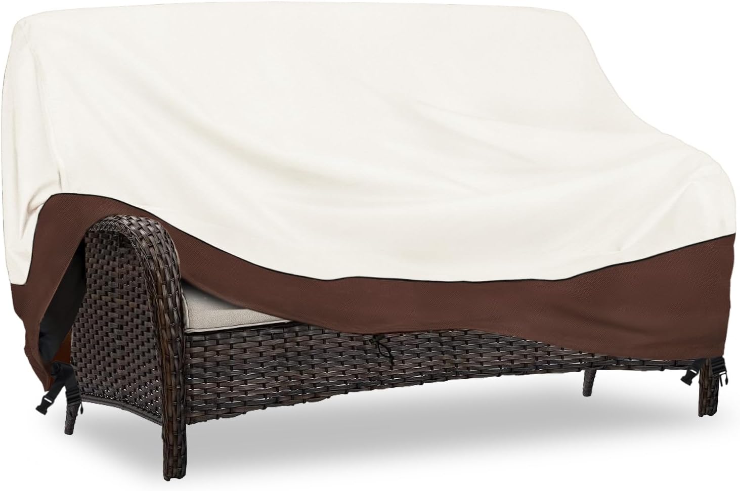 Outdoor Couch Cover, 3-Seater Patio Sofa Covers Fits up to 58" W x 32.5" D x 31" H, Waterproof Patio Furniture Covers, Beige 58"W x 32.5"D x 31"H Beige - Sofa Cover