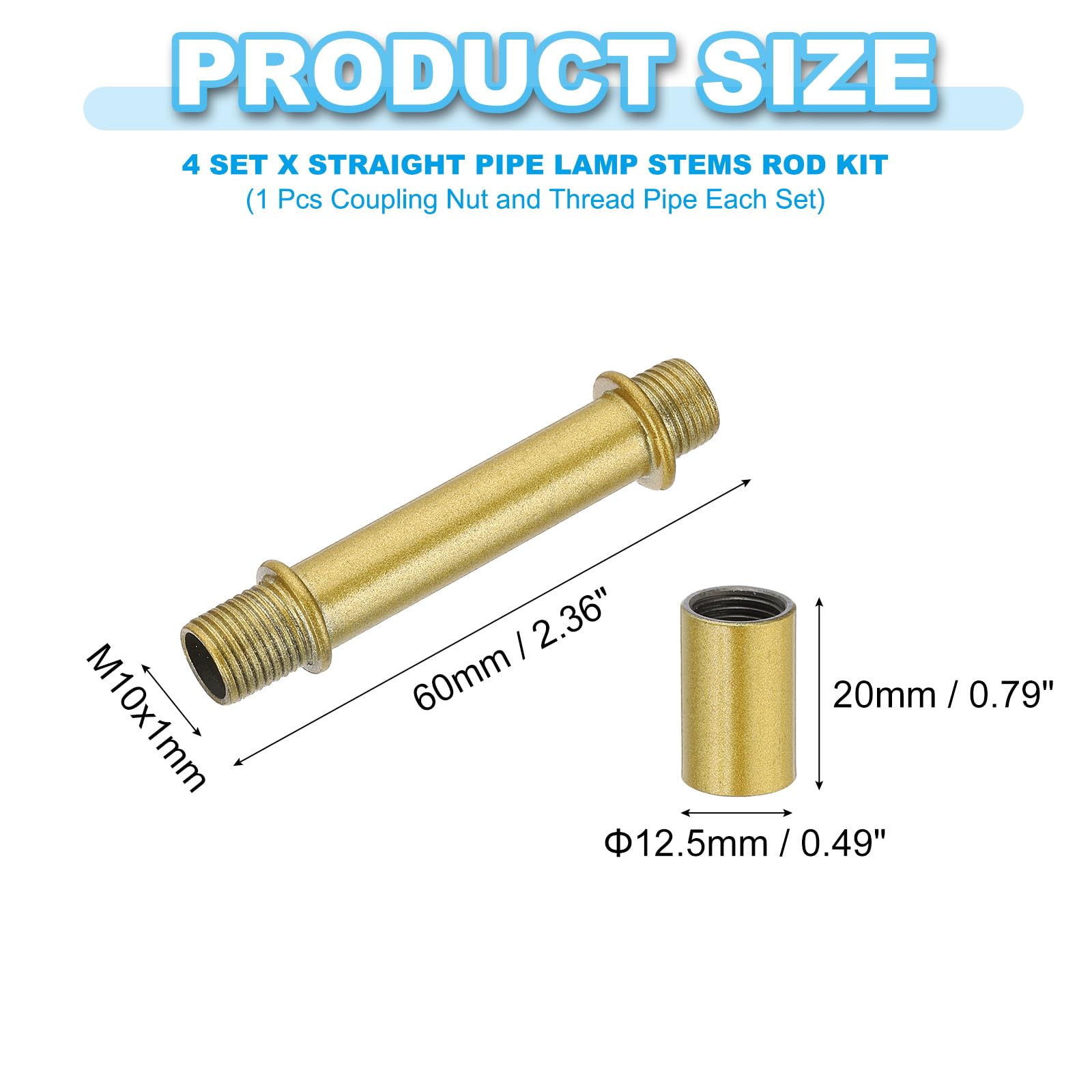 PATIKIL Straight Pipe Lamp Stems Rod Kit - Image 2