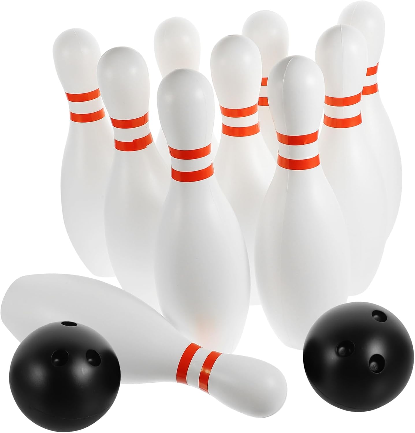 BESPORTBLE 12pcs Boy Girl Bowling Large Indoor Outdoor Bowling Game Toy White Pins Random Color Balls Family Activities Educational Play for Boy Girl
