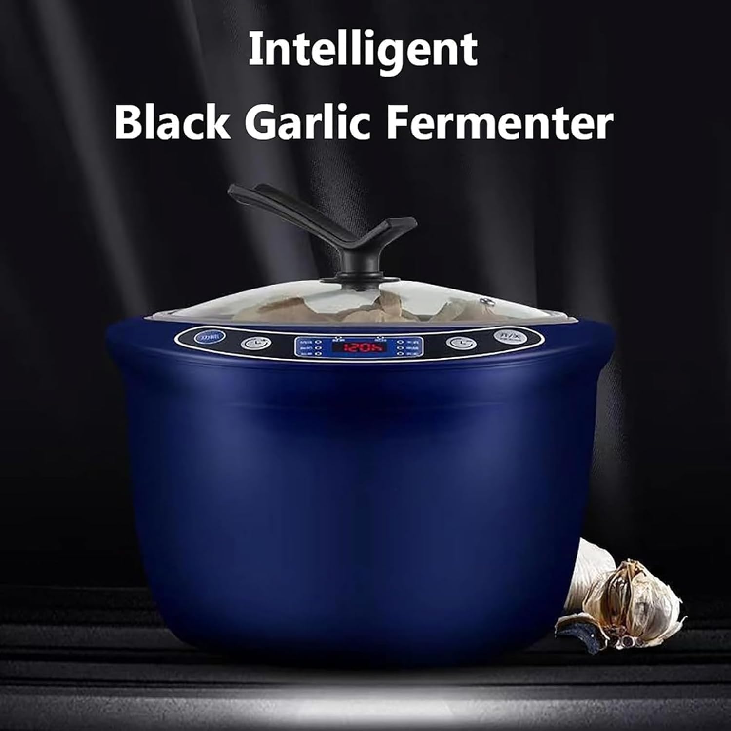 6 l czarny fermentor do czosnku inteligentny, komercyjny w pełni automatyczny pojemnik do fermentacji czosnku, wielofunkcyjna maszyna do robienia jogurtów, do Natto, słodki ryż.