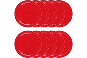10 Pack Air Hockey Pucks 2.5 Inch, Red Home Hockey Table Replacement Puck Set