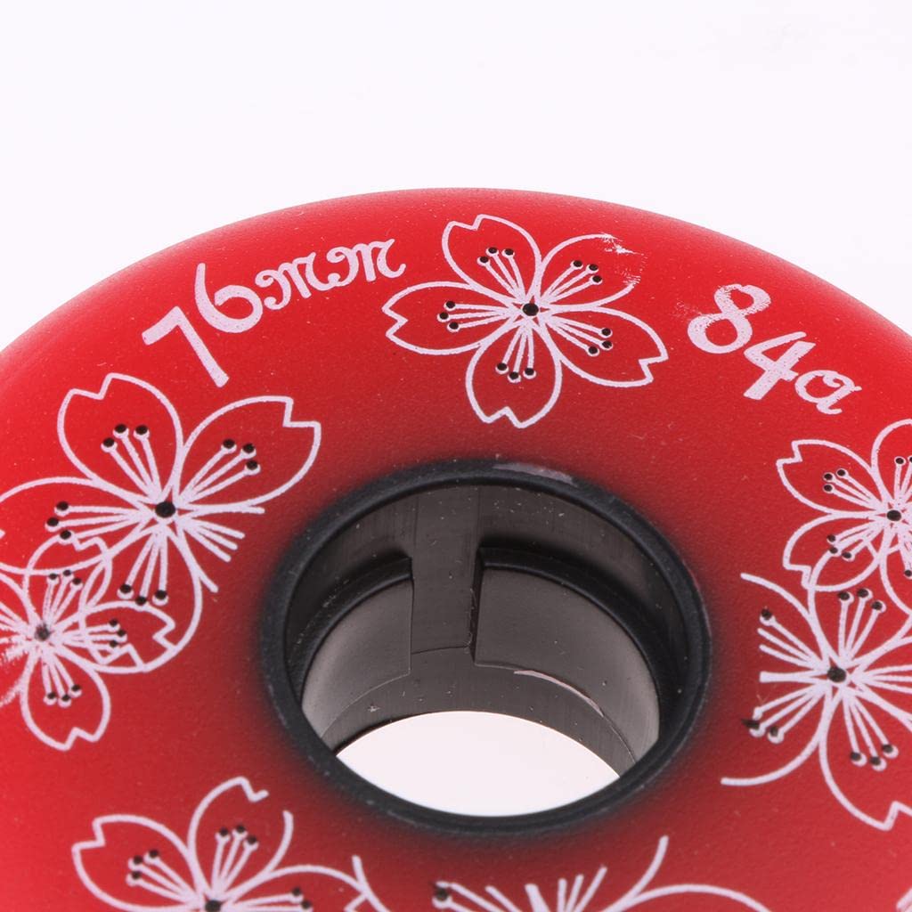 4 Stück Inline-Rollhockey-Fitness-Skate, Ersatzrad, 84 A, 76 mm, Rot