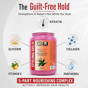 MODA Styling Gel Flake-Free, All-Day Hold Hair Repair Treatment | Keratin, Collagen, Panthenol, Vitamin E & Glycerin | Alcohol-Free, Sulfate-Free, Cruelty-Free | All Hair Types | 85 oz