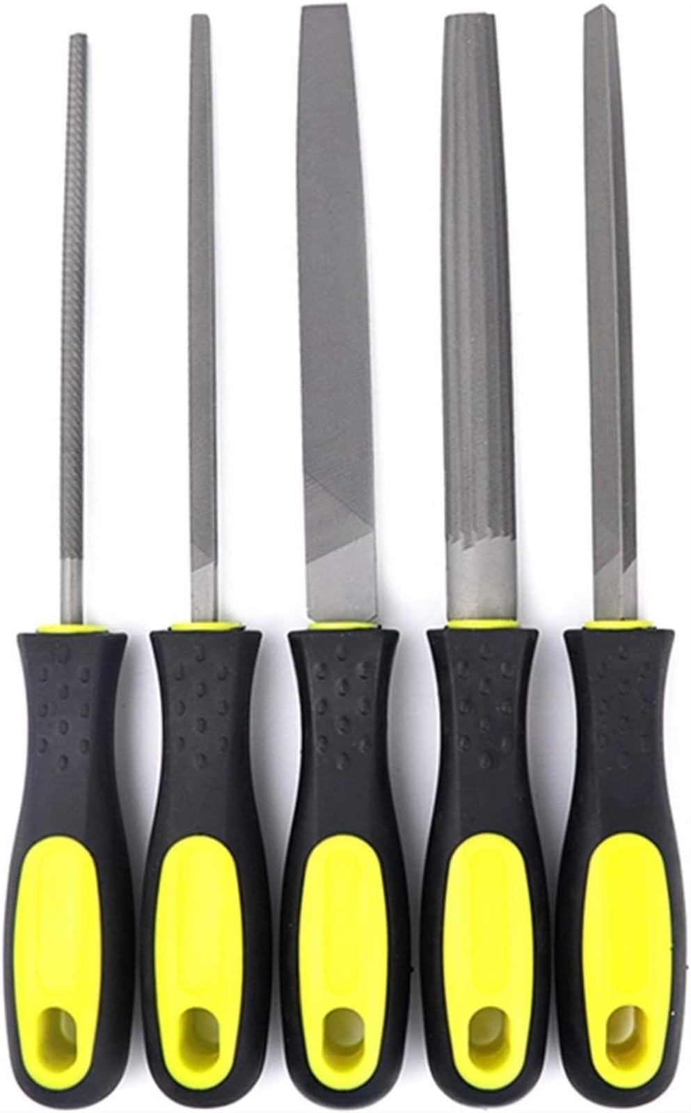 Lima de escofina de metal, juego de limas de aguja, 5 piezas de lima de madera, juego de limas de metal de 6 ''/8''/10'' planas/triangulares/redondas/cuadradas/semicirculares, limas de acero for manua