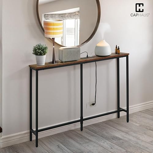 Miniatura 37 de CAPHAUS Mesa de consola estrecha y larga de 71 pulgadas para entrada, mesa de diseño clásico estrecha y larga para sala de estar, mesa de entrada