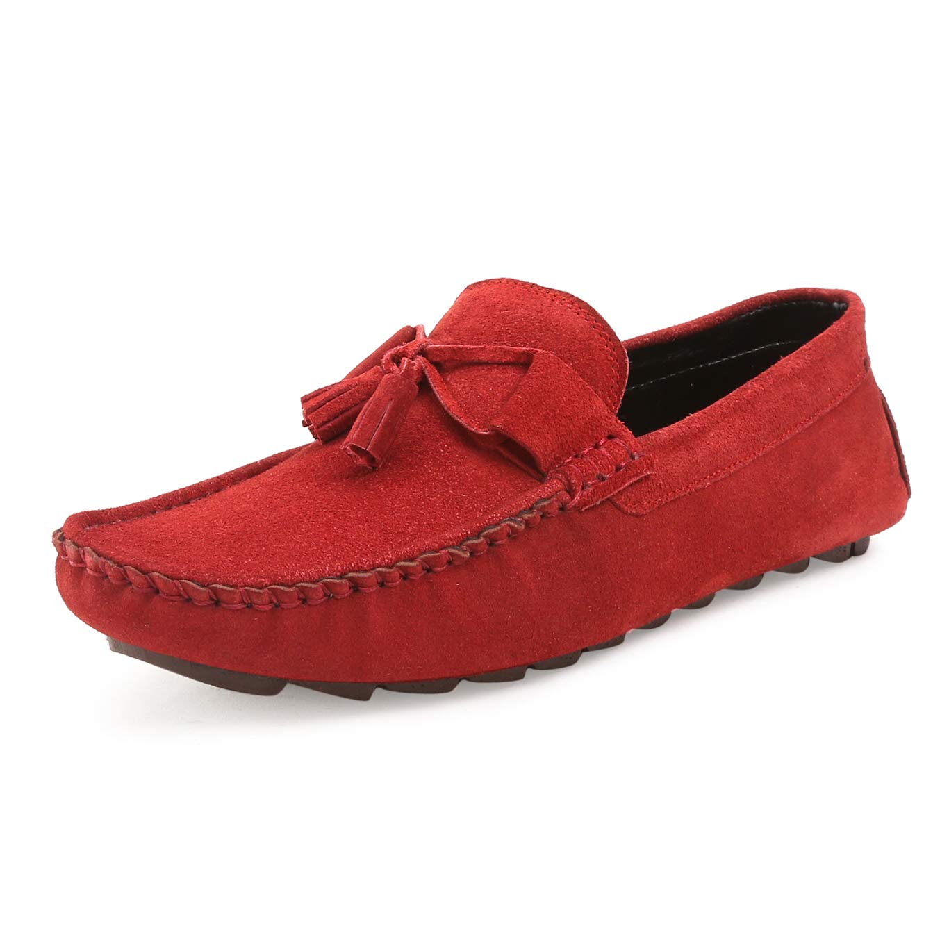 LOUIS STITCH Mens Ferrari Red Italian Leather Suede Loafer Tassel Penny Casual Loafers for Men (ITFR) (Size- 7 UK) (B08PFPLT8H) Amazon Price History, Amazon Price Tracker