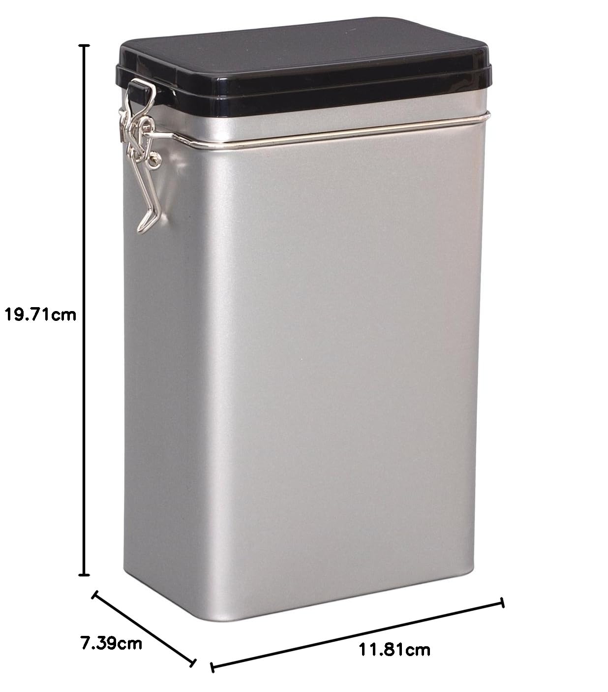Healeved Boîte à Thé Hermétique En Acier Inoxydable - Boîte à Épices Portable Avec Couvercle 14 X 10,5 X 6,5 Cm Argenté