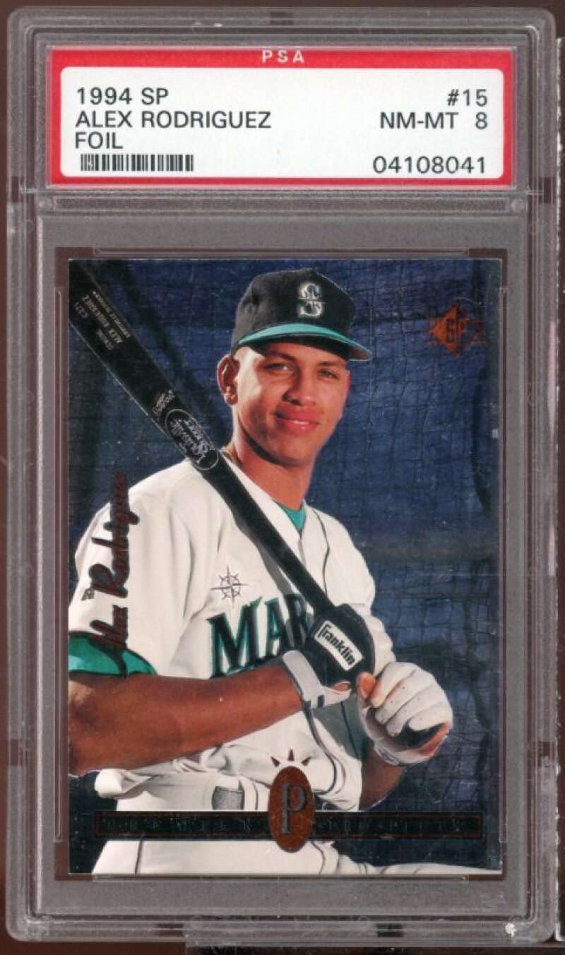 Amazon.com: Alex Rodriguez Rookie Card 1994 SP #15 PSA 8