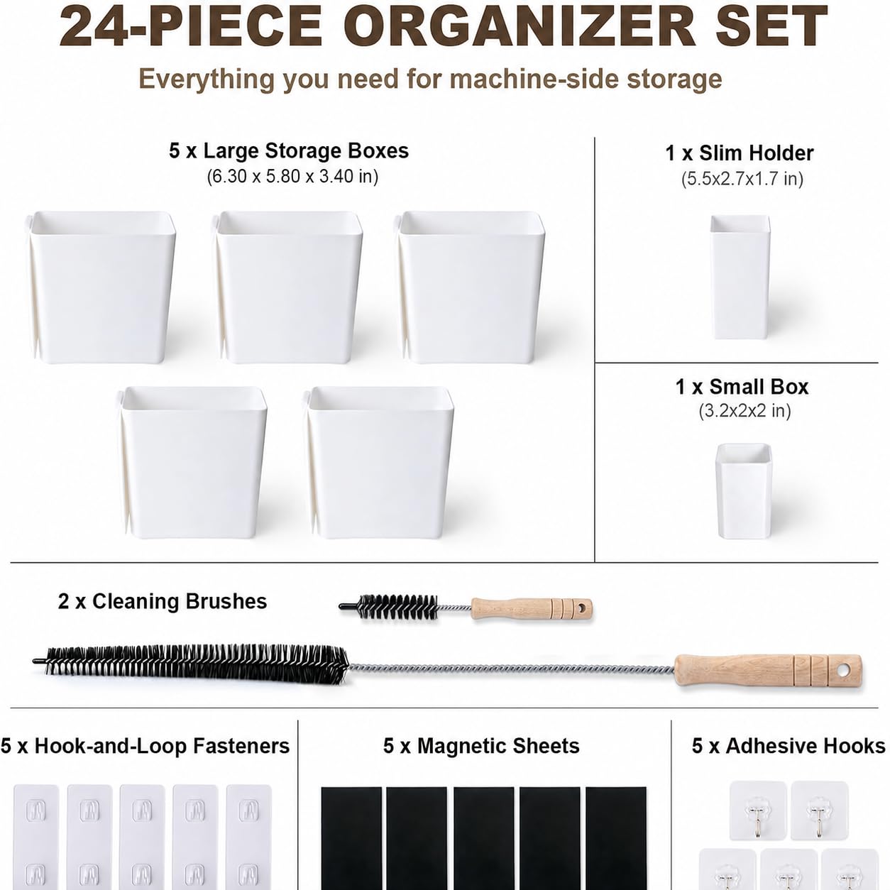 Magnetic Lint Bins - 5 Pack for Laundry Room Organization -3 Magnetic Lint Bins - 5 Pack for Laundry Room Organization -3