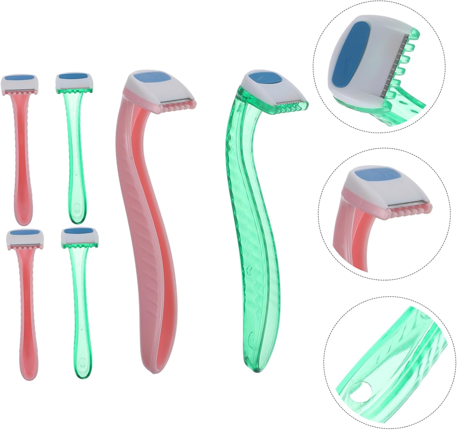 6pcs Travel Compact Hair Razor for Women Women's Razor Shaver Electric for Face Legs Arms Privates Random Color