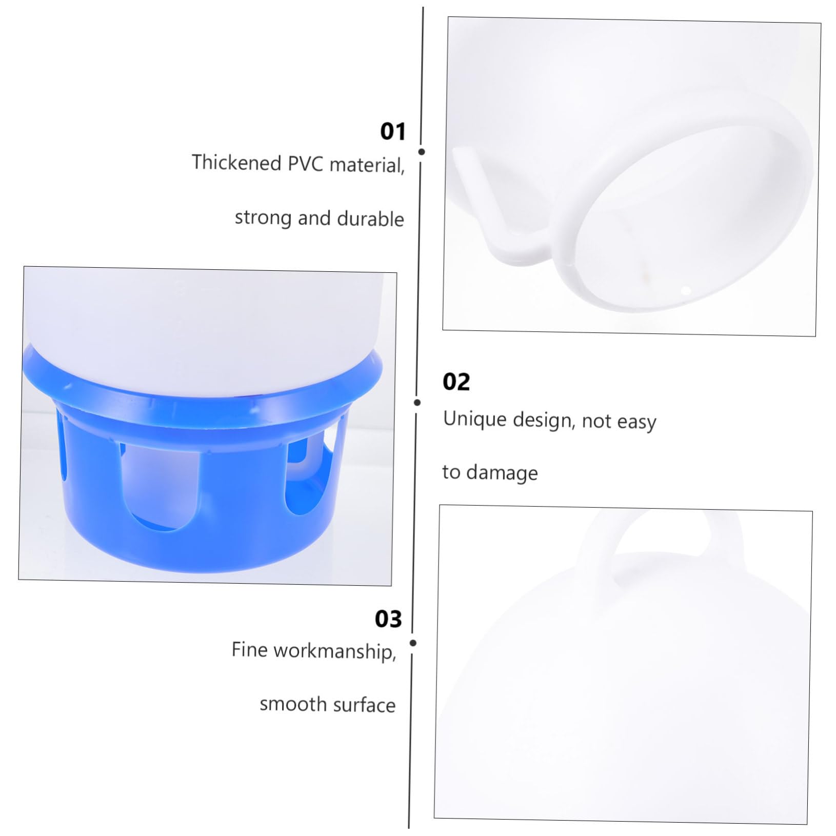 Abreuvoir Pigeon Bleu en PVC, Détachable, avec Échelle, 1 Pièce