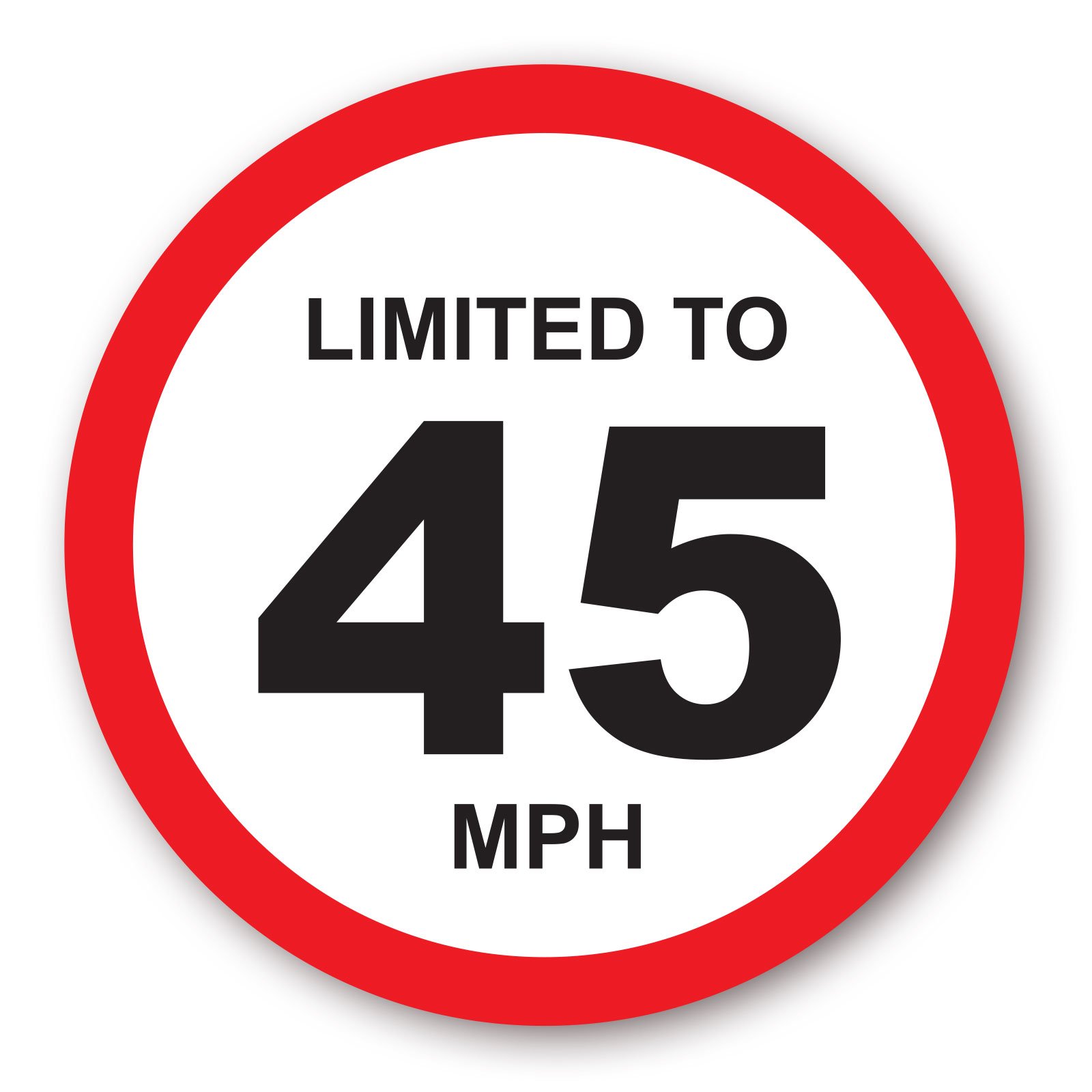 Limited to 45 MPH Vehicle Speed Restriction Printed Vinyl Car Van Sticker 80mm