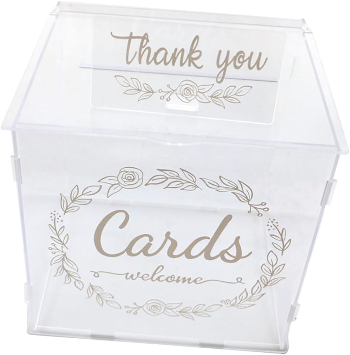 Wedding Envelope Box Acrylic Card Storage Holder Money Box for Wedding Lock Decorative Style