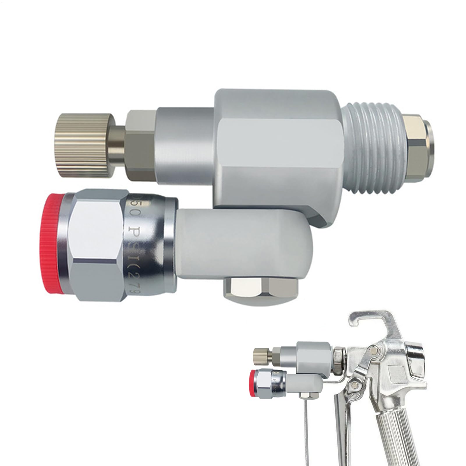 Raccordo per verniciatura ad alta pressione – Giunto connettore girevole | accessorio spray professionale | Rotazione in acciaio al tungsteno, controllo del flusso per le finiture degli armadi