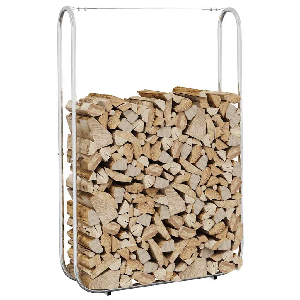 Étagère à bûches en acier galvanisé - 100 x 25 x 150 cm - Avec fil d'acier, robuste et résistant aux intempéries - Support pour bois de chauffage pour terrasse, jardin, intérieur et extérieur