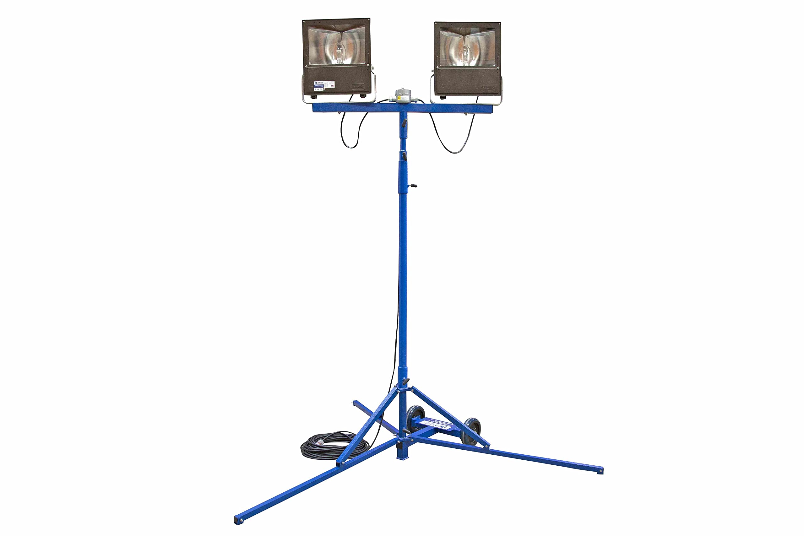 Portable Hazardous Area Light, (2) 400 Watt Metal Halide Lights, Quadpod Mount, C1D2, 220V 50 Hz