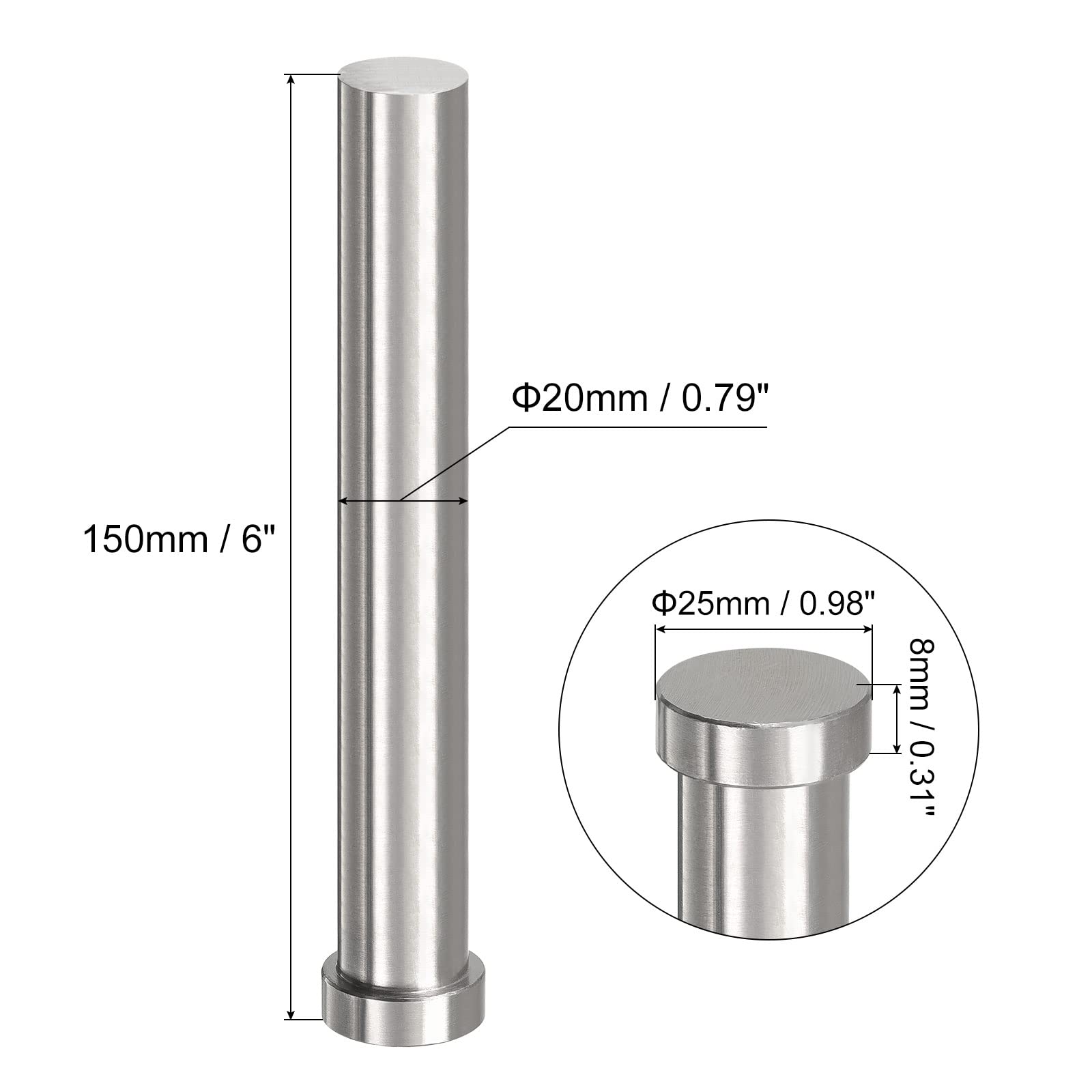 uxcell Straight Ejector Pins, 20mm (25/32