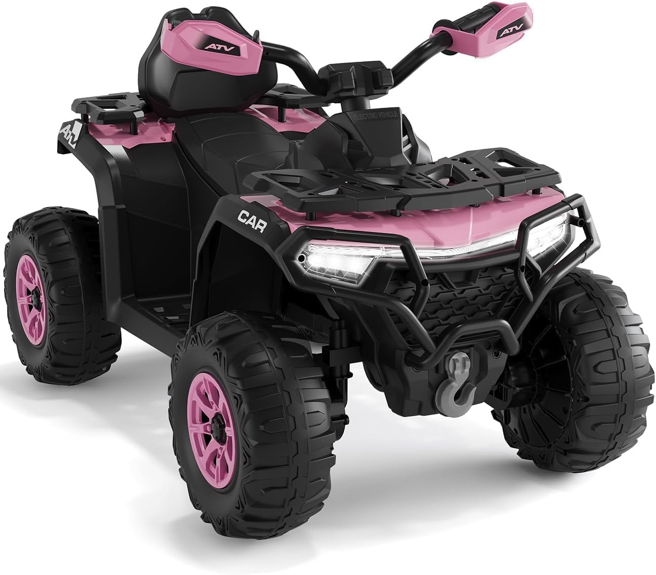 12V Kids Ride on ATV with Remote Control & Spring Suspension, Pink