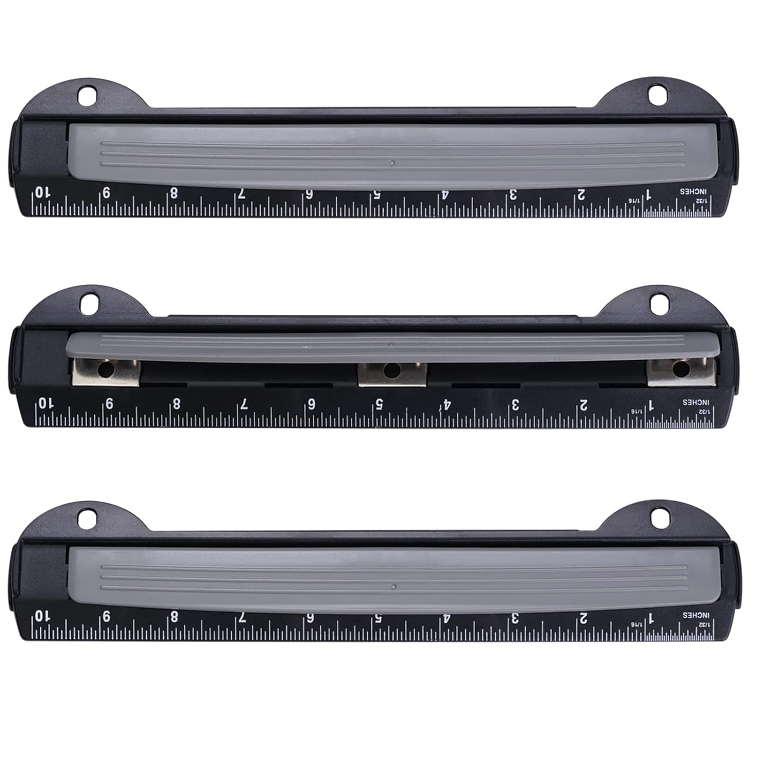3 Hole Punch, EZZGOL 3 Pack 3 Ring Hole Punch for Binder, Portable