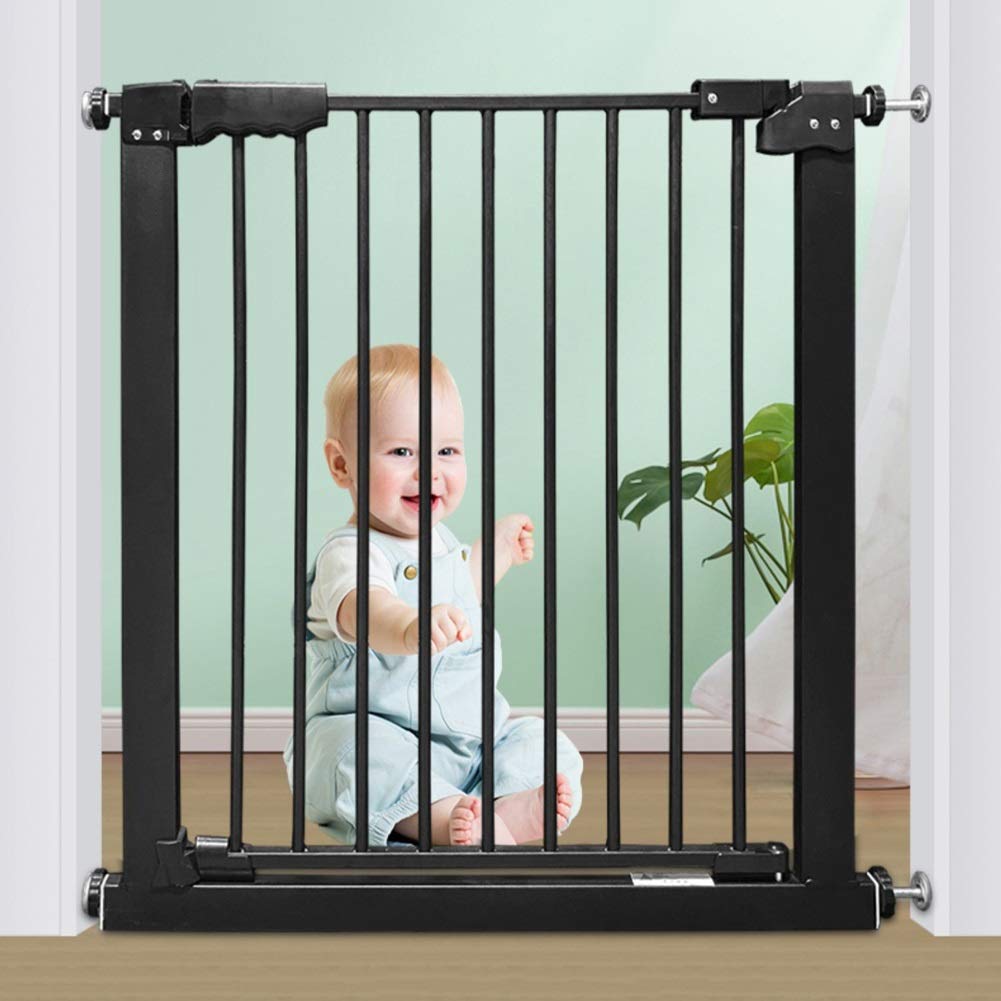 LYGXWJFC Cancello di Sicurezza per Animali Domestici Regolabile, Cancelli di Sicurezza per Cani e Gatti, Recinzioni per Bambini Cancello di Sicurezza in Metallo a Pressione, Chiusura Automatica Facile